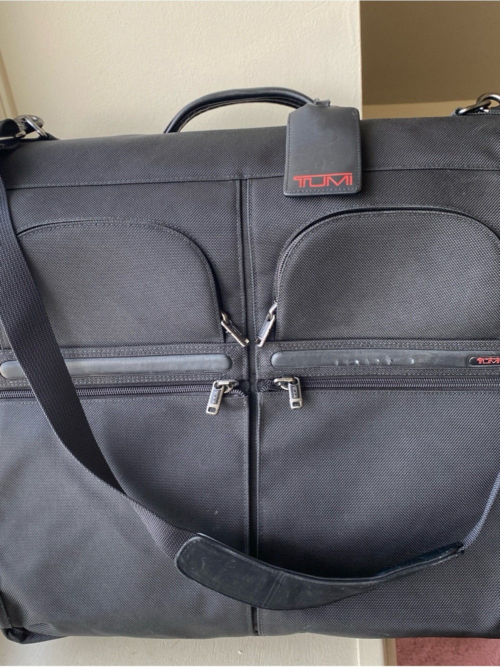 TUMI Ballistic Black Nylon Garment Bag with Shoulder Strap